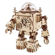 Drevený 3D PUZZLE MODEL ROBOTIME MUSIC BOX MECHANICKÝ ROBOT ORPHEUS DIY