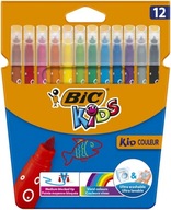 12 farebných umývateľných fixiek Kid Couleur Bic