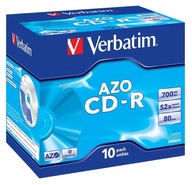 Verbatim 700 MB krištáľové CD-R AZO JC 10 ks.