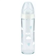 SKLENENÁ FĽAŠA 240ML SILIKÓNOVÝ ČISTIČ 0-6M NUK FC+