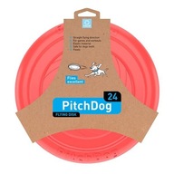 Lietajúci disk PitchDog pre psov na výcvik aportovania, 24 cm, RUŽOVÝ