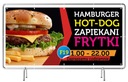 REKLAMNÝ banner 2,5x1,25 - HAMBURGER HOT DOG - ZNAČKA