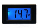 Čierny LCD ampérmeter 19mm modrý +/-10A