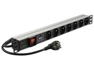 NEKU Power strip RACK 19'' proti prepätiu