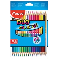 Pastelky Maped Colorpeps Duo, obojstranné, 18 ks, 36 farieb