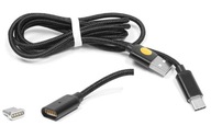 Kábel 1,2 m USB-C Type-C USB-C magnetické opletenie blk