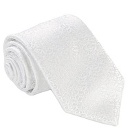 Svadobná kravata z mikrovlákna Paisley IVORY WHITE g161