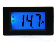 Čierny LCD ampérmeter 19mm modrý +/-20A