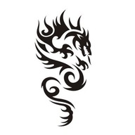 Nálepka na stenu draka Tribal Asia 29