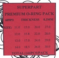 TESNENIA O-KRÚŽKOV hrúbka 0,3 MM SADA 144 kusov