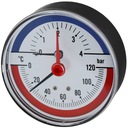 Termomanometer 80 mm 120 stupňov 4 bar zadný pol palca 1/4