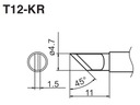 T12-KR skosený hrot, typ noža Hakko Bakon Aoyue Jovy