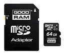 64GB pamäťová karta GOODRAM MicroSD + adaptér triedy 10