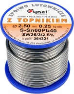 CÍNOVÁ PÁJKA SPÁJKA FLUX 2,50mm 250g CYNEL