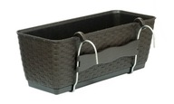 Balkónový kvetináč System+Rukoväť 39x15cm RATTAN