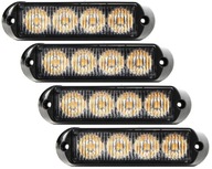 4x STROBOSKOP 4 LED VÝSTRAŽNÁ SVETLO 12/24V CE