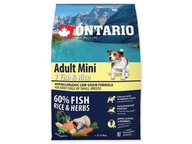 ONTARIO 2,25 kg DOSPELÝ MINI 7 RYBA/RYŽA HYPOALERGICKÉ POTRAVINY