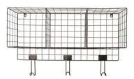 KOVOVÁ NÁSTENNÁ POLICA s háčikmi čierna XL
