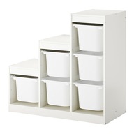 Regál IKEA TROFAST so 6 boxmi na hračky, BIELY