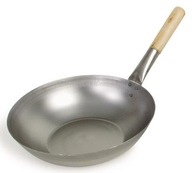 WOK Z UHLÍKOVEJ OCELE, priemer 35cm - Plochý