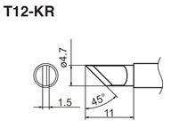 T12-KR skosený hrot, typ noža Hakko Bakon Aoyue Jovy