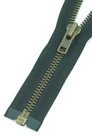 YKK kovový zips 8mm, rozdeľovací, 65cm, mosadz