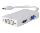 Adaptér Mini DisplayPort DP na HDMI DVI VGA 3 v 1