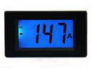 Čierny LCD ampérmeter 19mm modrý +/-300A