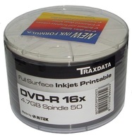 RITEK Traxdata DVD-R PRINTABLE sp.100 + obálky