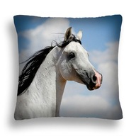 VANKÚŠ 40x40 HORSE 11 WHITE JAŚ obliečka na vankúš + vložka!