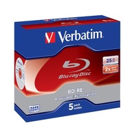 VERBATIM BD-RE BLURAY 25GB prepisovateľné 5 ks.