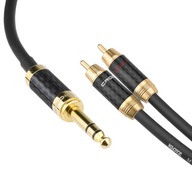 Káblový kábel 6,3 Jack stereo - 2x RCA Klotz 1m