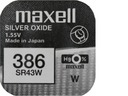 10x MAXELL SR 43W 386 SR1142W STRIEBORNÁ BATÉRIA