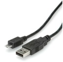 USB 2.0 KÁBEL, A - MIKRO USB, 3,0 M ČIERNY, TEL.