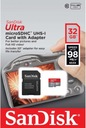 Karta microSD Sandisk ULTRA 32Gb 98MB/s + adaptér