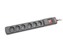 ARMAC M6 POWER STRIP 4,5m 6 GN. 10A ČIERNA s vypínačom