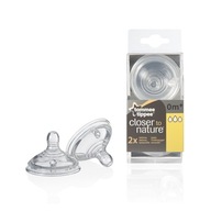 TOMMEE TIPPEE Silikónový cumlík na fľašu 0m+ x2