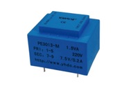 Zapuzdrený transformátor PE3013-M 1,5VA 230V / 18V * 2