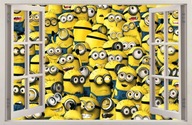 NÁLEPKY NA STENU Okno MINIONS 13 70x46 cm